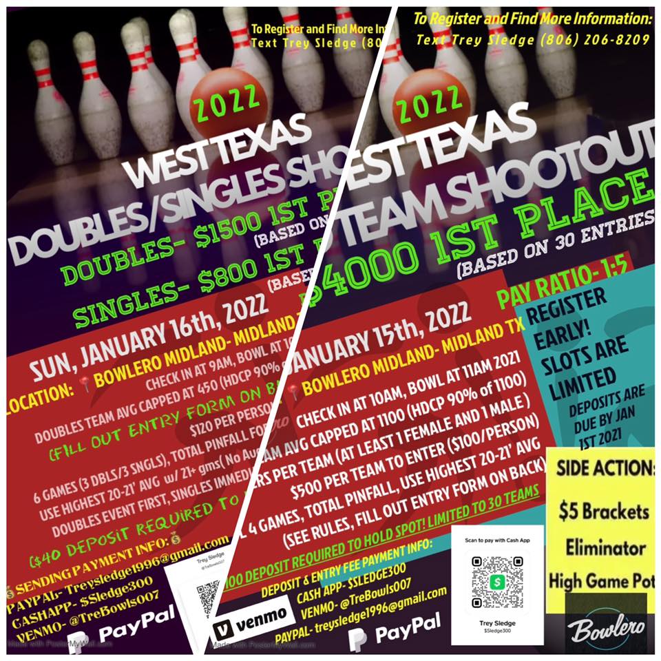 West Texas Shootout Bowling Tournament Southern TNBA & USBC Bowling