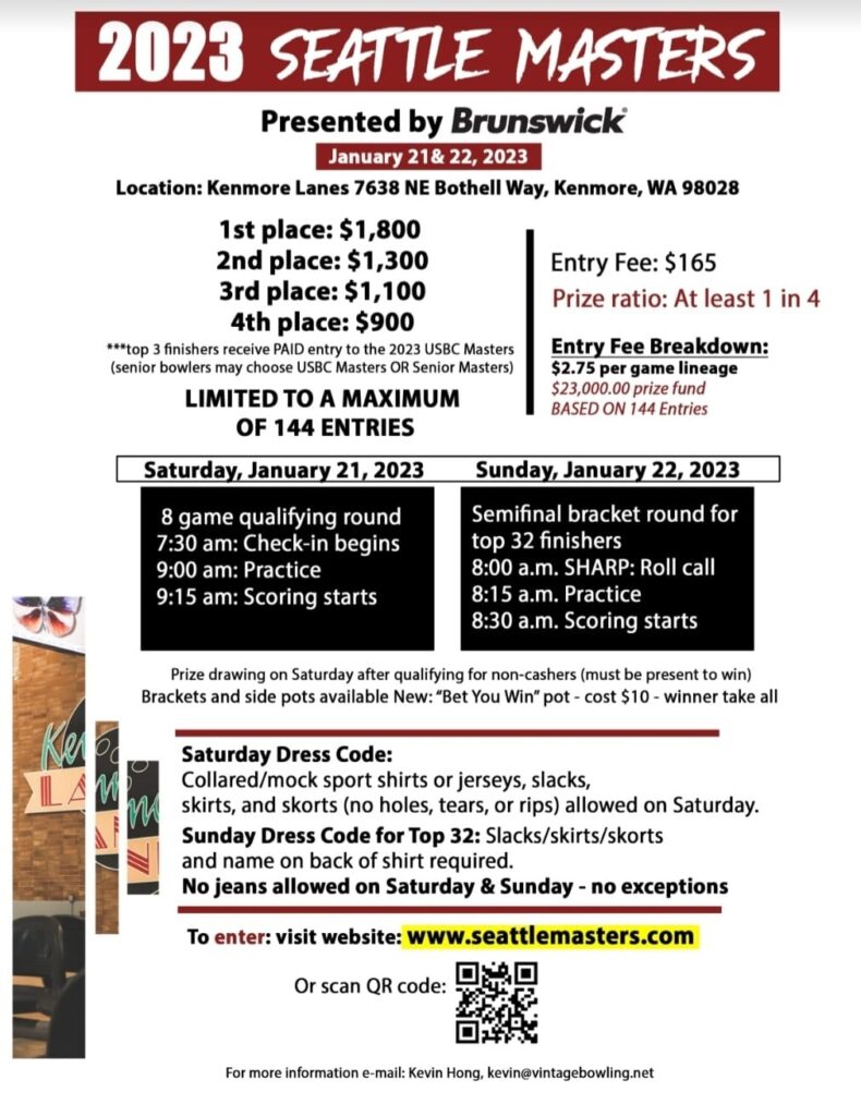 2023 Seattle Masters Singles Bowling Tournament Southern TNBA & USBC