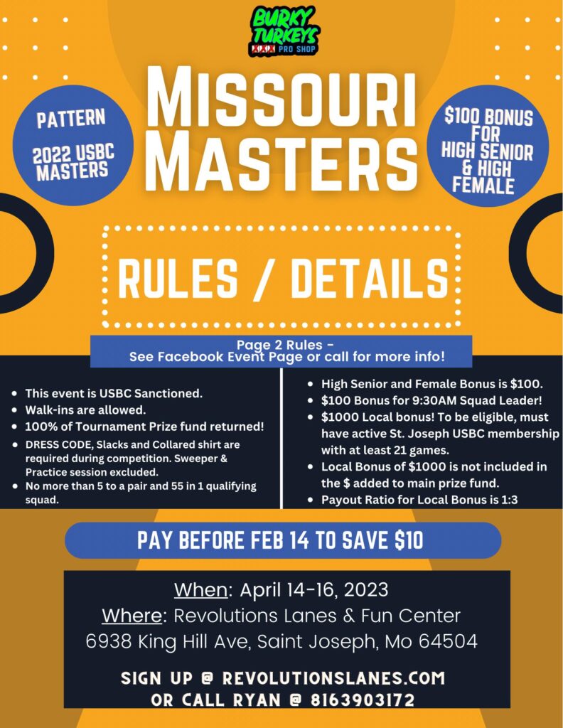 Missouri Masters Scratch Bowling Tournament