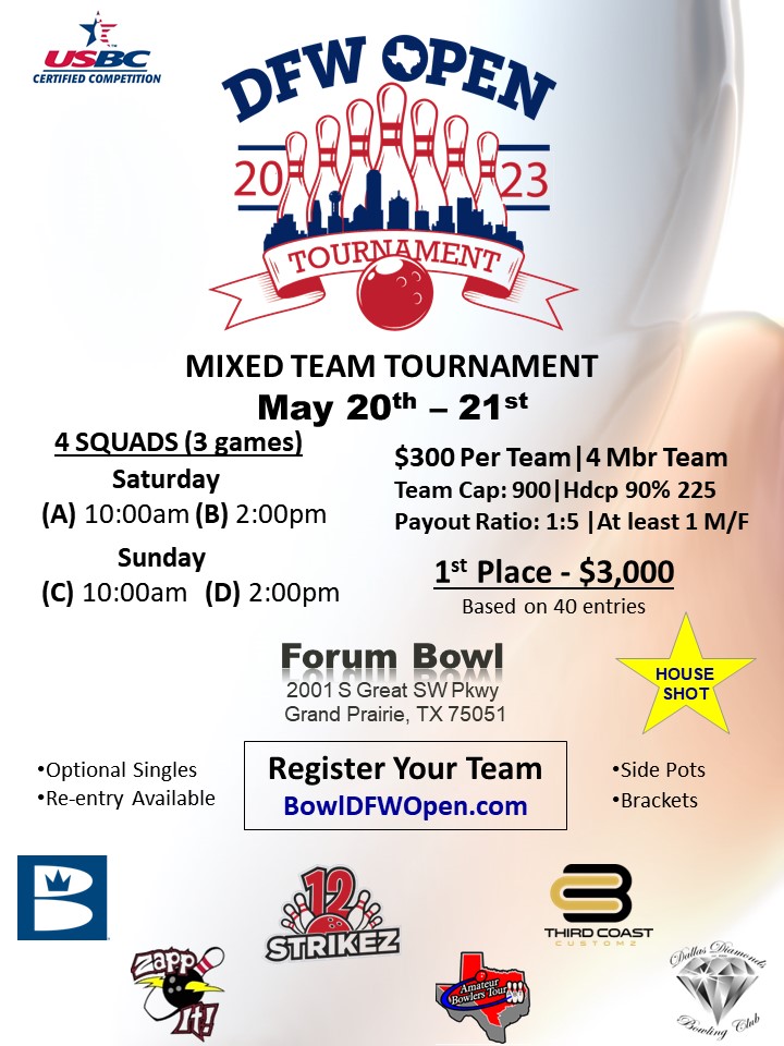 DFW Open Mixed Team Bowling Tournament Southern TNBA & USBC Bowling