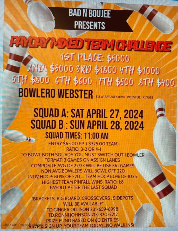 Bad N Boujee Payday Mixed Team Challenge Bowling Tournament
