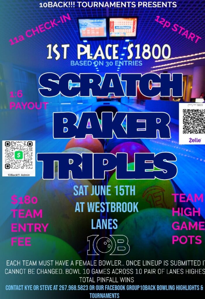 10Back Scratch Baker Triples Bowling Tournament