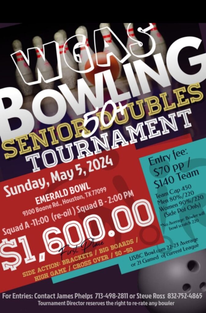 WGAS Bowling 50 Plus Senior Doubles Bowling Tournament