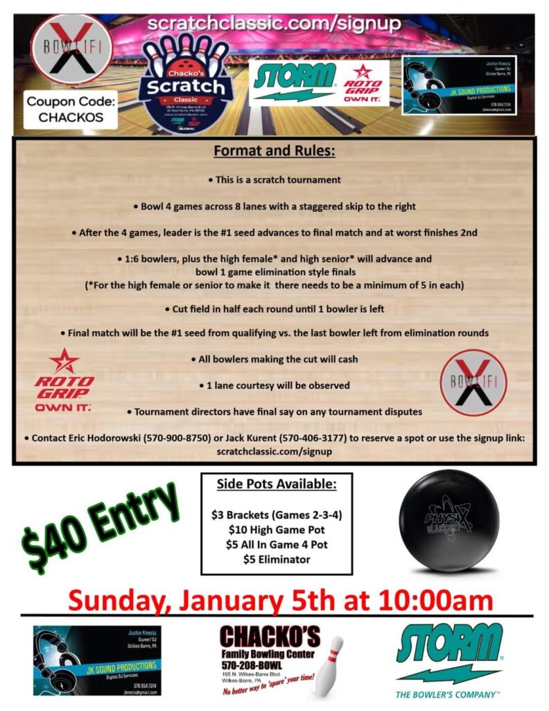 Chacko's Scratch Classic Bowling Tournament