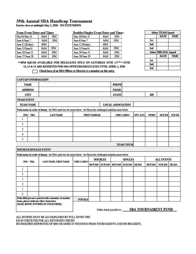 35th Annual Southeastern Bowling Tournament