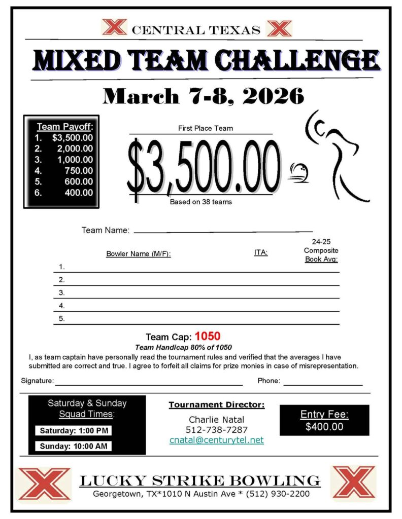 Central Texas Mixed Team Bowling Tournament