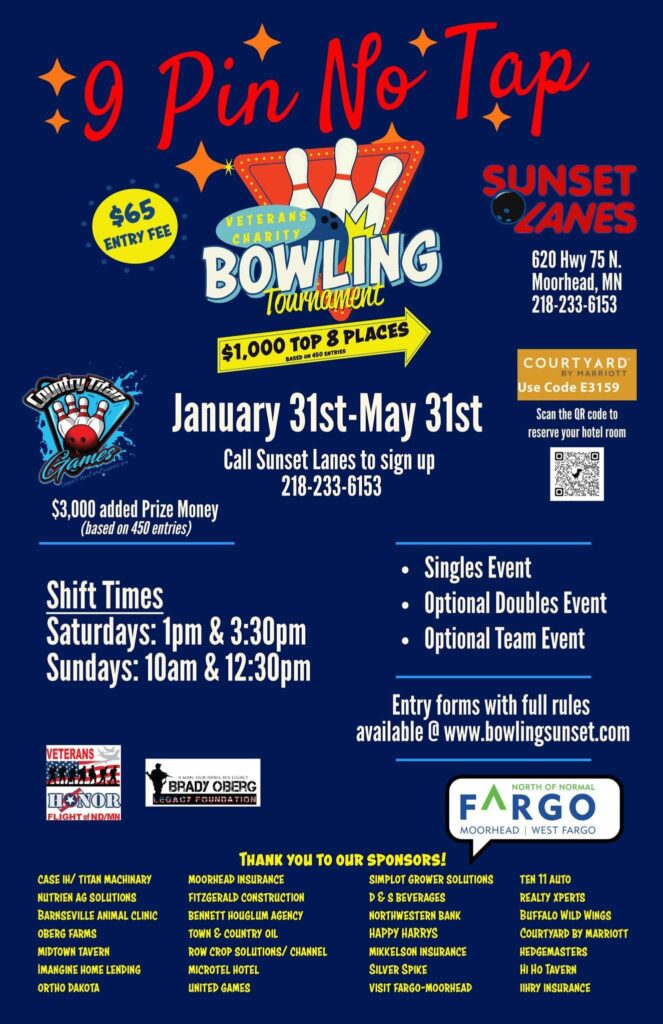 Veterans Charity 9 Pin No Tap Bowling Tournament