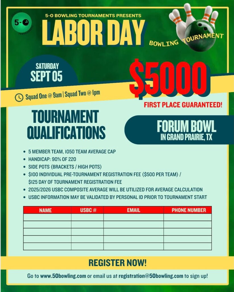 5-0 Bowling Labor Day Bowling Tournament